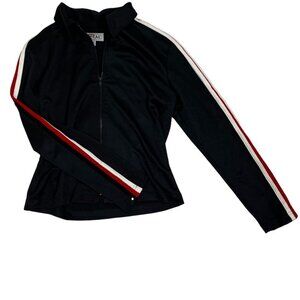 Tagrag women's track jacket M black red white striped sleeves vintage 90's y2k